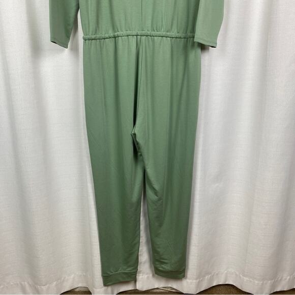 Matilda Jane Mint Green Long Sleeve Resting Day Pocket Knit Jumpsuit Sz.L - Picture 6 of 14